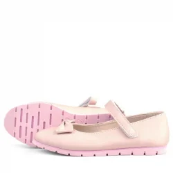 Rakerplus Pudra Fiyonklu Cırtlı Kız Çocuk Babet