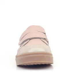 Rakerplus Pudra Simli Hakiki Deri Cırtlı Kız Çocuk Sneaker Ayakkabı