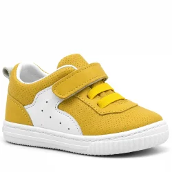Rakerplus Pup Hakiki Deri Sarı Cırtlı Lastikli Bebek Sneaker