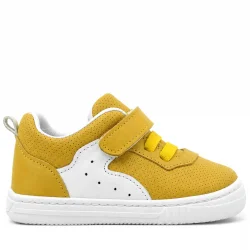 Rakerplus Pup Hakiki Deri Sarı Cırtlı Lastikli Bebek Sneaker