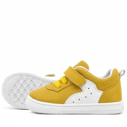 Rakerplus Pup Hakiki Deri Sarı Cırtlı Lastikli Bebek Sneaker