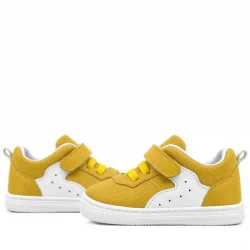 Rakerplus Pup Hakiki Deri Sarı Cırtlı Lastikli Bebek Sneaker