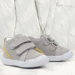 Rakerplus Raya Hakiki Deri Gri Sarı Cırtlı Erkek Bebek Bot