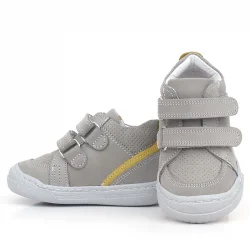 Rakerplus Raya Hakiki Deri Gri Sarı Cırtlı Erkek Bebek Bot