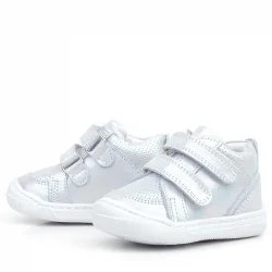 Rakerplus Raya Hakiki Deri Gümüş Simli Cırtlı Kız Bebek Bot