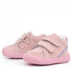 Rakerplus Raya Hakiki Deri Pembe Cırtlı Kız Bebek Bot