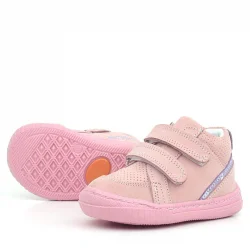 Rakerplus Raya Hakiki Deri Pembe Cırtlı Kız Bebek Bot