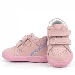 Rakerplus Raya Hakiki Deri Pembe Cırtlı Kız Bebek Bot