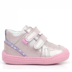 Rakerplus Raya Hakiki Deri Pembe Mor Simli Cırtlı Kız Bebek Bot