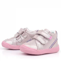 Rakerplus Raya Hakiki Deri Pembe Mor Simli Cırtlı Kız Bebek Bot