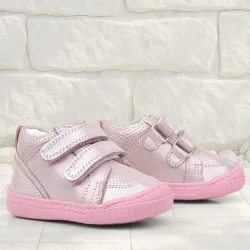 Rakerplus Raya Hakiki Deri Pembe Simli Cırtlı Kız Bebek Bot