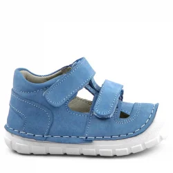 Rakerplus Ruby Hakiki Deri Mavi Yazlık İlk Adım Ayakkabısı