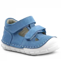 Rakerplus Ruby Hakiki Deri Mavi Yazlık İlk Adım Ayakkabısı