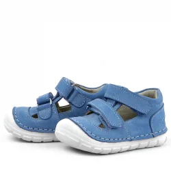 Rakerplus Ruby Hakiki Deri Mavi Yazlık İlk Adım Ayakkabısı