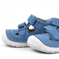 Rakerplus Ruby Hakiki Deri Mavi Yazlık İlk Adım Ayakkabısı