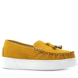 Rakerplus Sarı Süet Ekstra Hafif Çocuk Makosen Ayakkabı