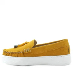 Rakerplus Sarı Süet Ekstra Hafif Çocuk Makosen Ayakkabı