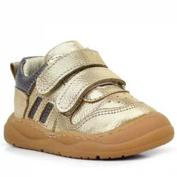 Rakerplus Schaggy Hakiki Deri Altın Parlak Bebek Spor Ayakkabı