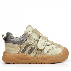 Rakerplus Schaggy Hakiki Deri Altın Parlak Bebek Spor Ayakkabı