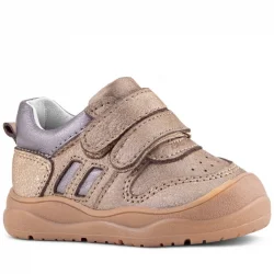 Rakerplus Schaggy Hakiki Deri Bakır Platin Cırtlı Bebek Spor Ayakkabı