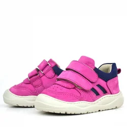 Rakerplus Schaggy Hakiki Deri Fuşya Mavi Bebek Spor Ayakkabı
