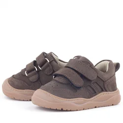 Rakerplus Schaggy Hakiki Deri Koyu Kahve Cırtlı Bebek Spor Ayakkabı