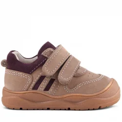 Rakerplus Schaggy Hakiki Deri Kum Bordo Cırtlı Bebek Spor Ayakkabı