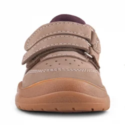 Rakerplus Schaggy Hakiki Deri Kum Bordo Cırtlı Bebek Spor Ayakkabı