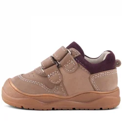 Rakerplus Schaggy Hakiki Deri Kum Bordo Cırtlı Bebek Spor Ayakkabı