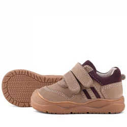 Rakerplus Schaggy Hakiki Deri Kum Bordo Cırtlı Bebek Spor Ayakkabı