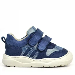 Rakerplus Schaggy Hakiki Deri Lacivert Parlak Bebek Spor Ayakkabı