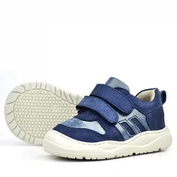 Rakerplus Schaggy Hakiki Deri Lacivert Parlak Bebek Spor Ayakkabı