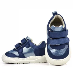 Rakerplus Schaggy Hakiki Deri Lacivert Parlak Bebek Spor Ayakkabı