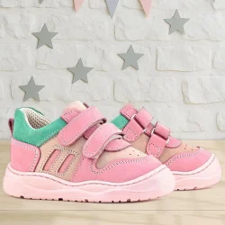 Rakerplus Schaggy Hakiki Deri Pembe Yeşil Bebek Spor Ayakkabı