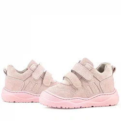 Rakerplus Schaggy Hakiki Deri Pudra Pembe Cırtlı Bebek Spor Ayakkabı