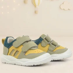 Rakerplus Schaggy Hakiki Deri Sarı Yeşil Bebek Spor Ayakkabı