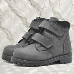 Rakerplus Sentor Hakiki Deri Gri Kürklü Cırtlı Çocuk Bot