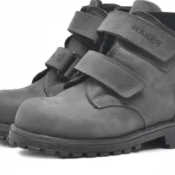 Rakerplus Sentor Hakiki Deri Gri Kürklü Cırtlı Çocuk Bot