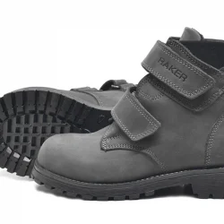 Rakerplus Sentor Hakiki Deri Gri Kürklü Cırtlı Çocuk Bot