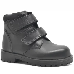 Rakerplus Sentor Hakiki Deri Siyah Kürklü Cırtlı Çocuk Bot