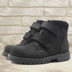 Rakerplus Sentor Hakiki Deri Siyah Kürklü Cırtlı Çocuk Bot