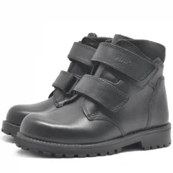 Rakerplus Sentor Hakiki Deri Siyah Kürklü Cırtlı Çocuk Bot