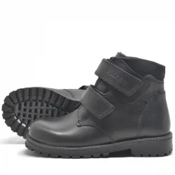 Rakerplus Sentor Hakiki Deri Siyah Kürklü Cırtlı Çocuk Bot