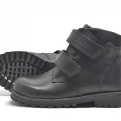 Rakerplus Sentor Hakiki Deri Siyah Kürklü Cırtlı Çocuk Bot