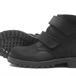 Rakerplus Sentor Hakiki Deri Siyah Kürklü Cırtlı Çocuk Bot