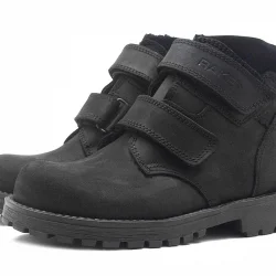 Rakerplus Sentor Hakiki Deri Siyah Kürklü Cırtlı Çocuk Bot