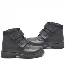 Rakerplus Sentor Hakiki Deri Siyah Kürklü Cırtlı Çocuk Bot