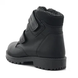 Rakerplus Sentor Hakiki Deri Yünlü Siyah Cırtlı Çocuk Bot