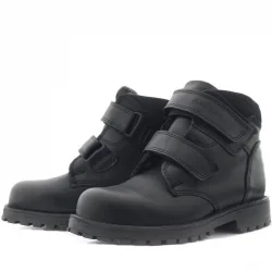 Rakerplus Sentor Hakiki Deri Yünlü Siyah Cırtlı Çocuk Bot