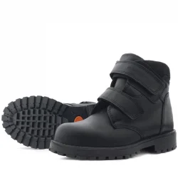 Rakerplus Sentor Hakiki Deri Yünlü Siyah Cırtlı Çocuk Bot